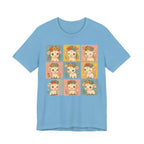 Cute Floral Cow Grid T-Shirt — Kawaii Calf Graphic Tee