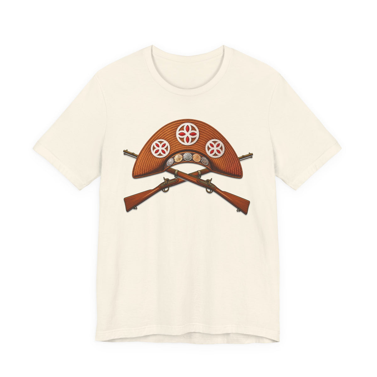 Cangaceiro Hat and Crossed Rifles t-shirt in natural