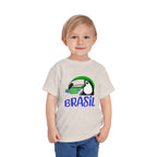 Brazilian-American Crianças T-Shirt - Toucan Design on Amarelo - Celebrate Brazilian Roots Toddler Short Sleeve Tee