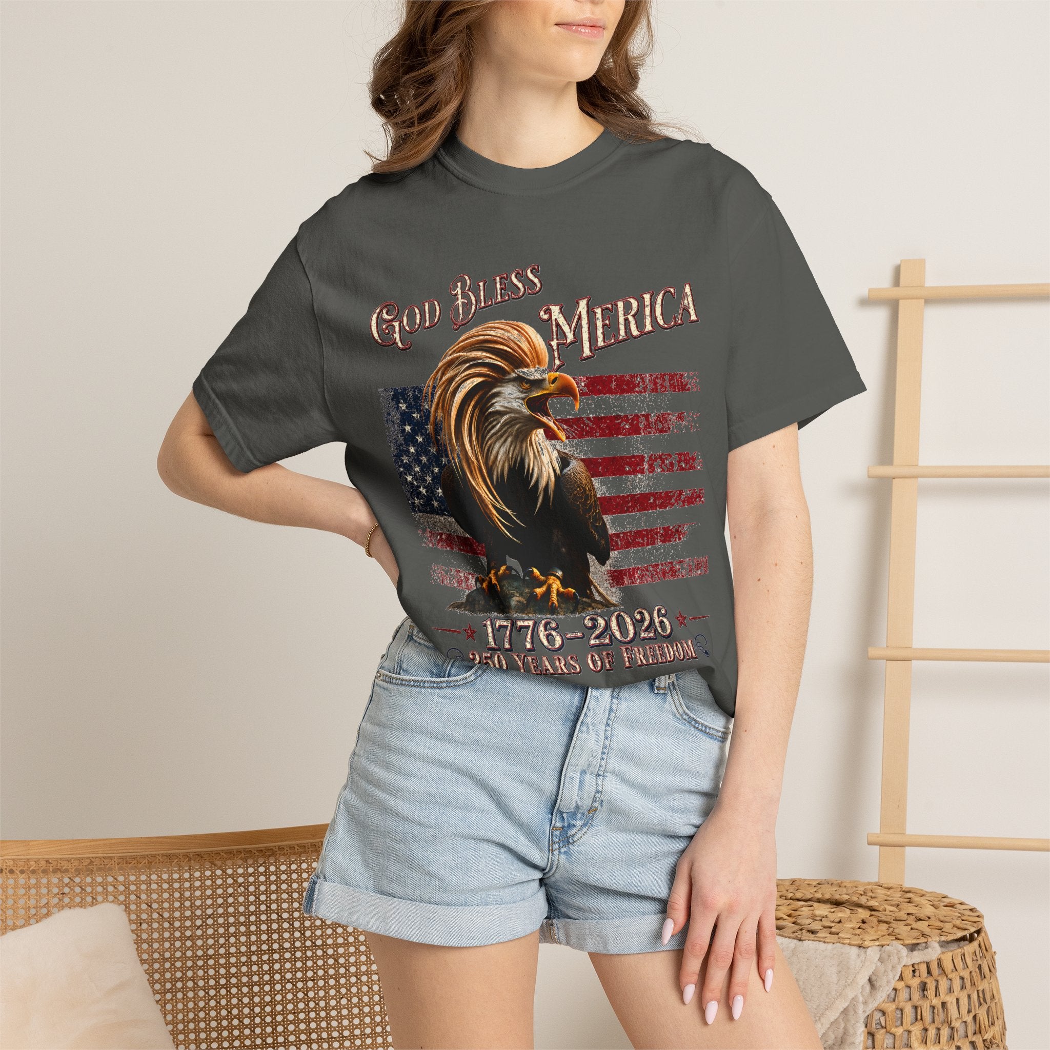 God Bless 'Merica 1776-2026 Rooster T-Shirt