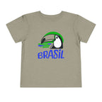 Brazilian-American Crianças T-Shirt - Toucan Design on Amarelo - Celebrate Brazilian Roots Toddler Short Sleeve Tee