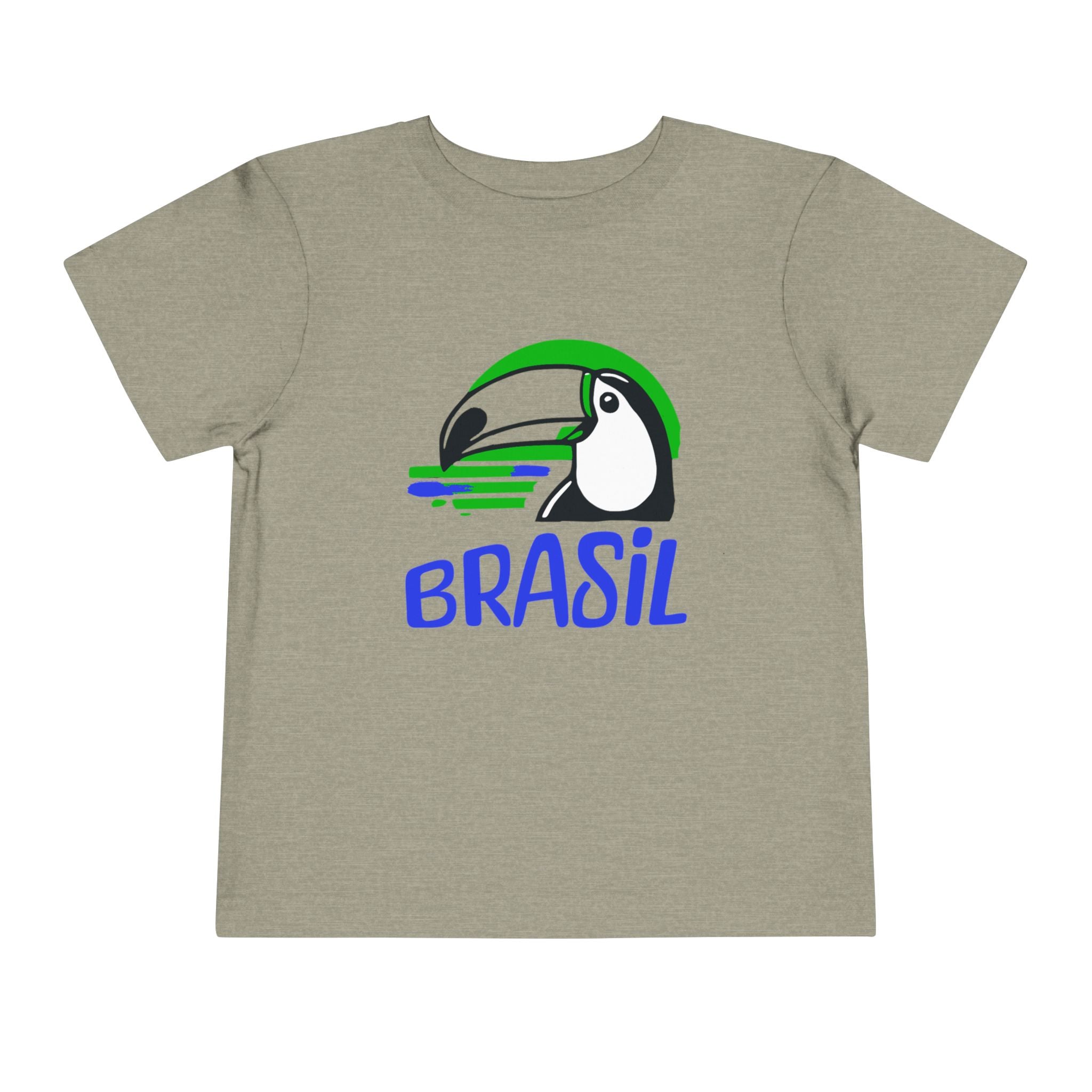 Brazilian-American Crianças T-Shirt - Toucan Design on Amarelo - Celebrate Brazilian Roots Toddler Short Sleeve Tee