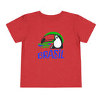 Brazilian-American Crianças T-Shirt - Toucan Design on Amarelo - Celebrate Brazilian Roots Toddler Short Sleeve Tee