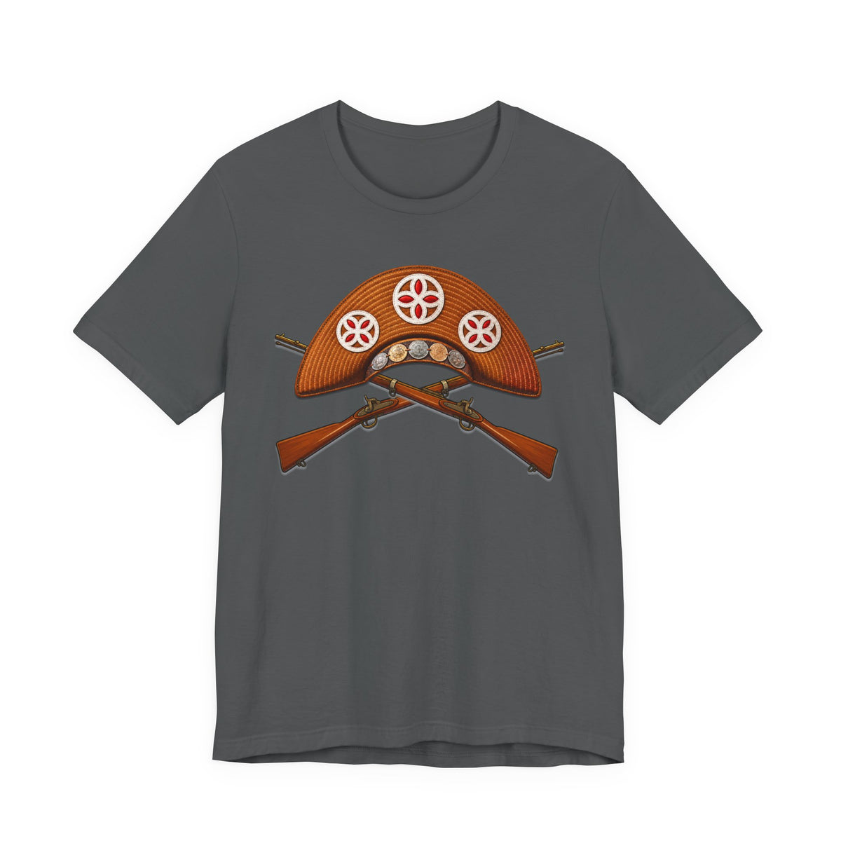 Cangaceiro Hat and Crossed Rifles t-shirt in asphalt