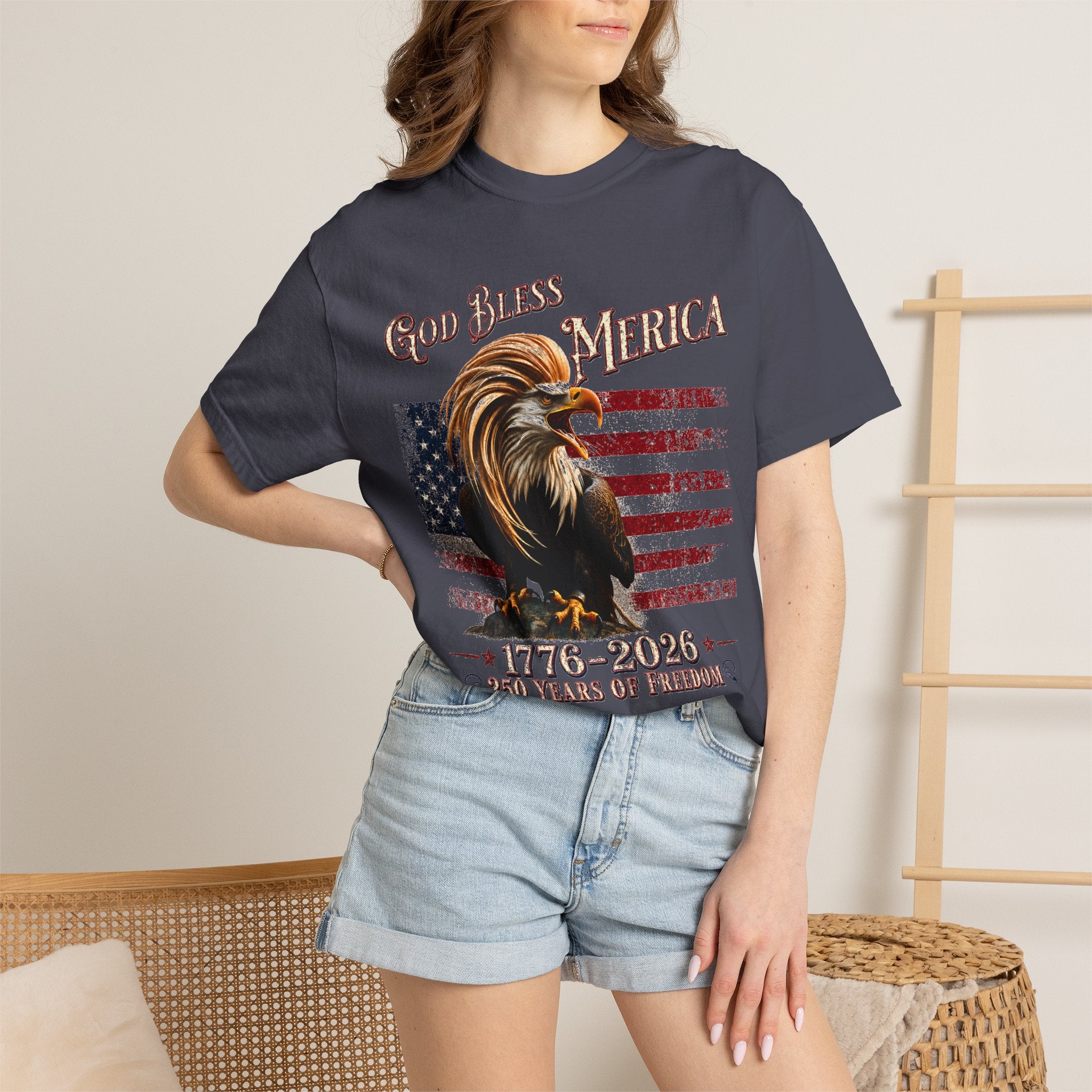 God Bless 'Merica 1776-2026 Rooster T-Shirt