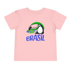 Brazilian-American Crianças T-Shirt - Toucan Design on Amarelo - Celebrate Brazilian Roots Toddler Short Sleeve Tee
