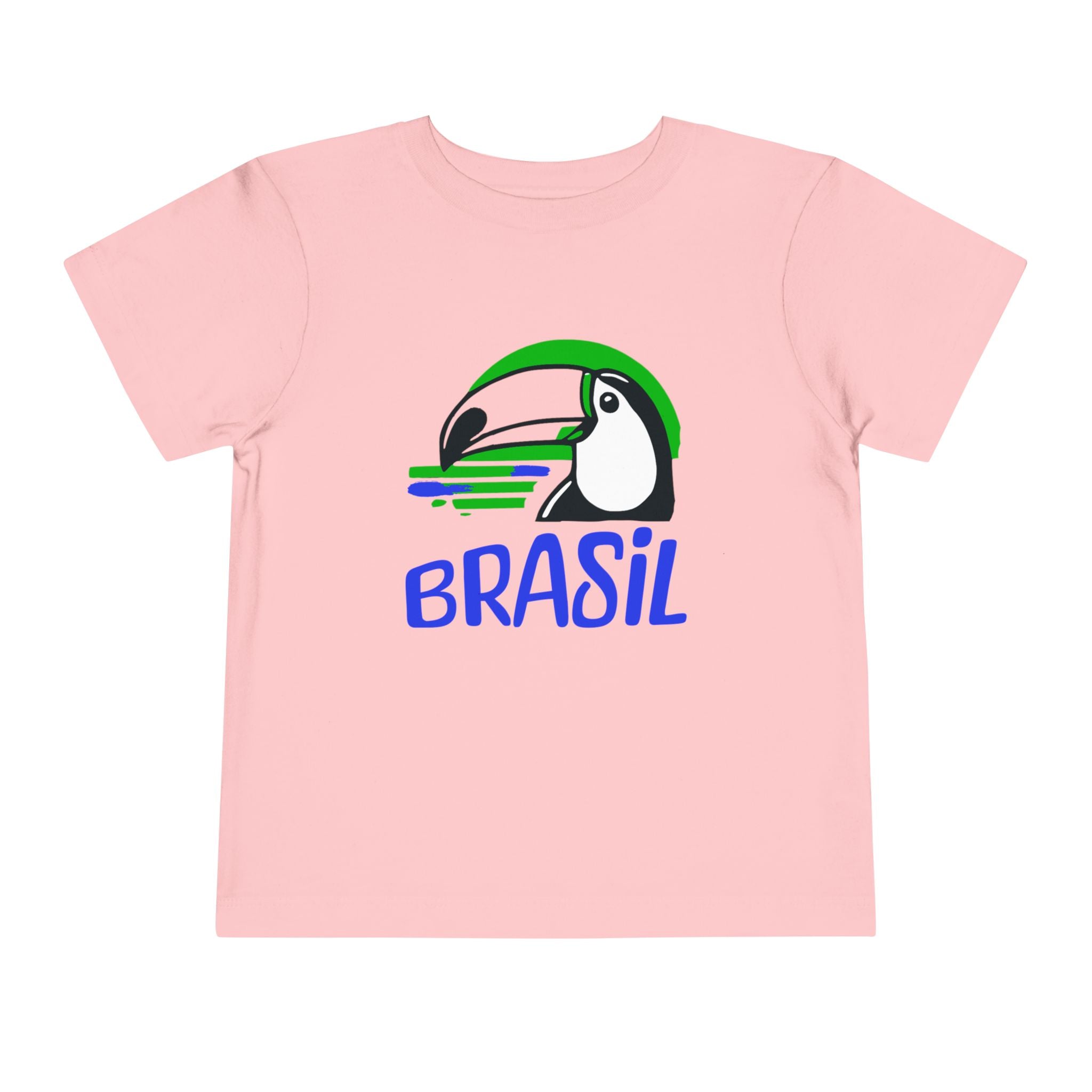 Brazilian-American Crianças T-Shirt - Toucan Design on Amarelo - Celebrate Brazilian Roots Toddler Short Sleeve Tee