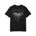 Dripping heart skyline t shirt palm tree cityscape graphic tee urban sketch art shirt bohemian summer style graphic heart shirt