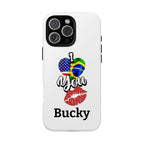 iPhone Case, Brazil USA Love Heart Kiss, Brazilian American Couple Gift