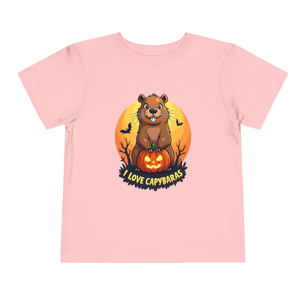 Toddler Halloween Tee with Capybara, Cute Kids Shirt, Fall Fashion, Trick or Treat Outfit, Animal Lover Gift, Spooky Season Apparel
