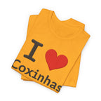I Love Coxinhas Shirt, Funny Brazilian Food Tee, Gift for Coxinha Lovers, Cute Brazilian Snack Unisex Jersey Short Sleeve Tee