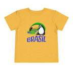 Brazilian-American Crianças T-Shirt - Toucan Design on Amarelo - Celebrate Brazilian Roots Toddler Short Sleeve Tee