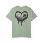 Dripping heart skyline t shirt palm tree cityscape graphic tee urban sketch art shirt bohemian summer style graphic heart shirt
