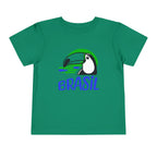 Brazilian-American Crianças T-Shirt - Toucan Design on Amarelo - Celebrate Brazilian Roots Toddler Short Sleeve Tee