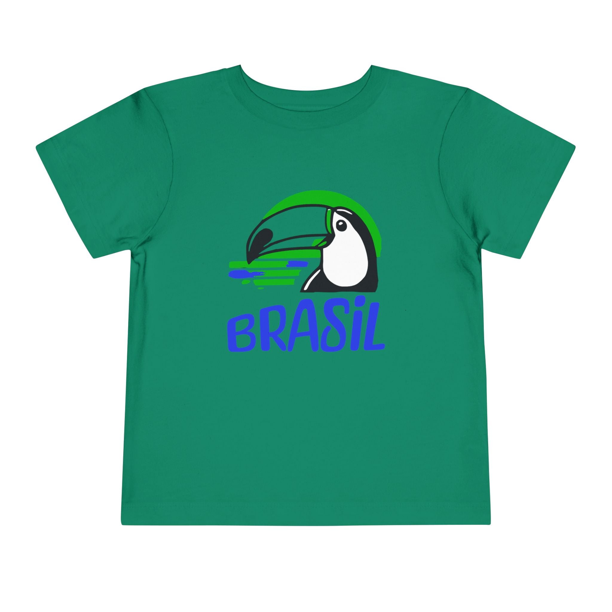 Brazilian-American Crianças T-Shirt - Toucan Design on Amarelo - Celebrate Brazilian Roots Toddler Short Sleeve Tee
