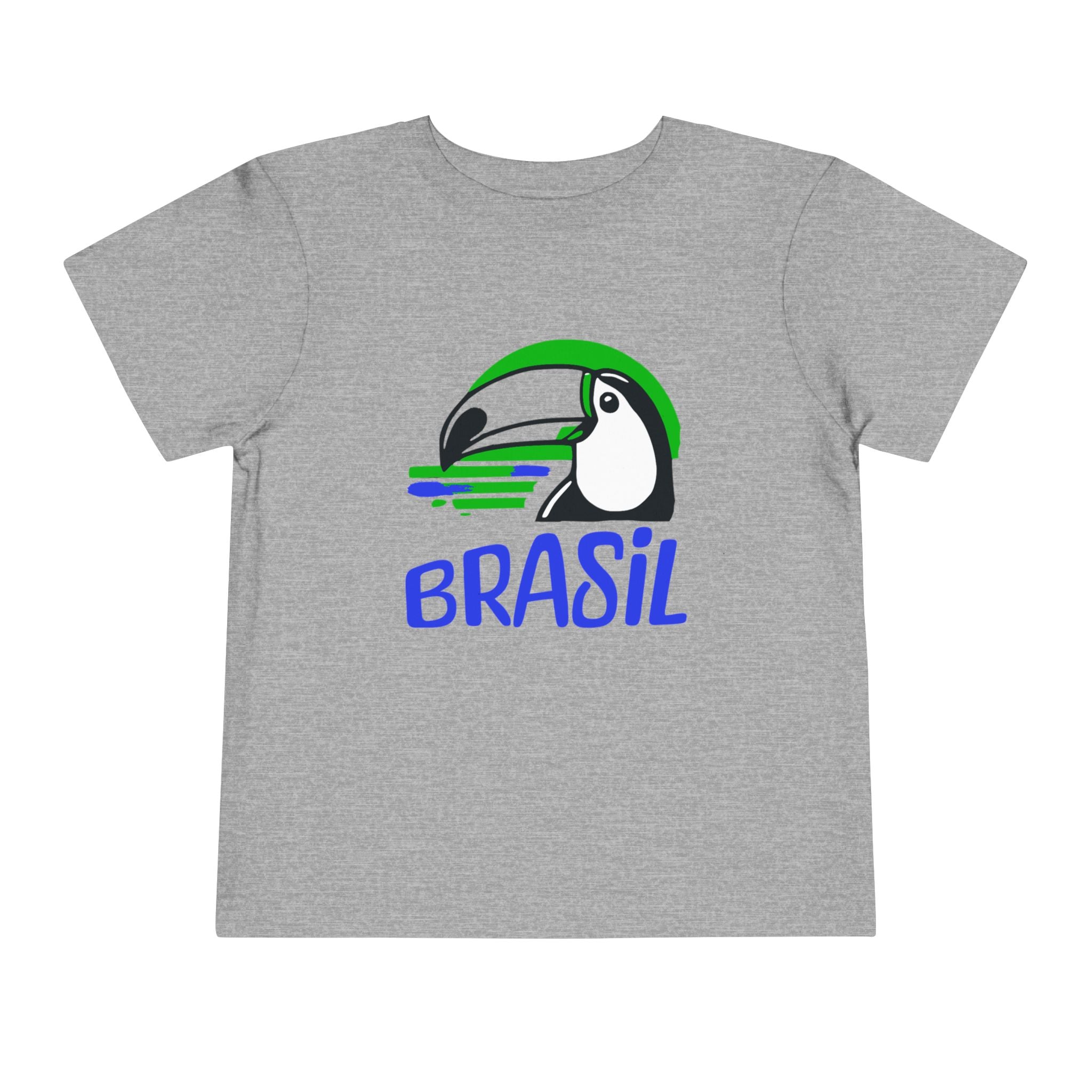 Brazilian-American Crianças T-Shirt - Toucan Design on Amarelo - Celebrate Brazilian Roots Toddler Short Sleeve Tee