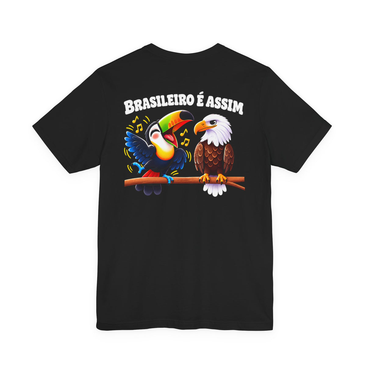 Ziane Brazil Brasileiro É Assim tee in Black — back artwork