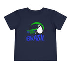 Brazilian-American Crianças T-Shirt - Toucan Design on Amarelo - Celebrate Brazilian Roots Toddler Short Sleeve Tee