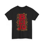 T-Shirt Retro 'BEIJO' Floral Lettering Tee (Portuguese Kiss Design)