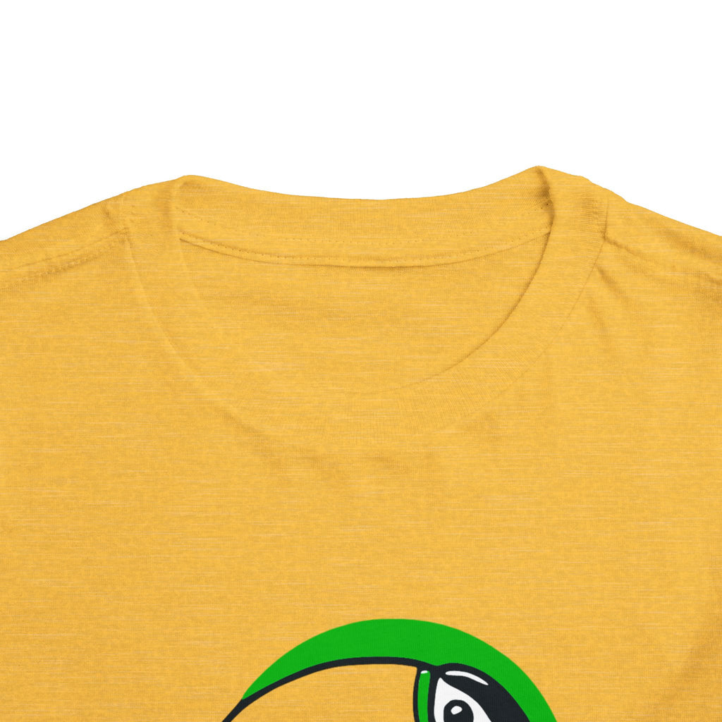 Brazilian-American Crianças T-Shirt - Toucan Design on Amarelo - Celebrate Brazilian Roots Toddler Short Sleeve Tee