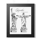 Wedding Gift Custom Framed Brazil Couple Art Marriage Date Wall Print  Unique Husband and Wife Keepsake for Newlyweds