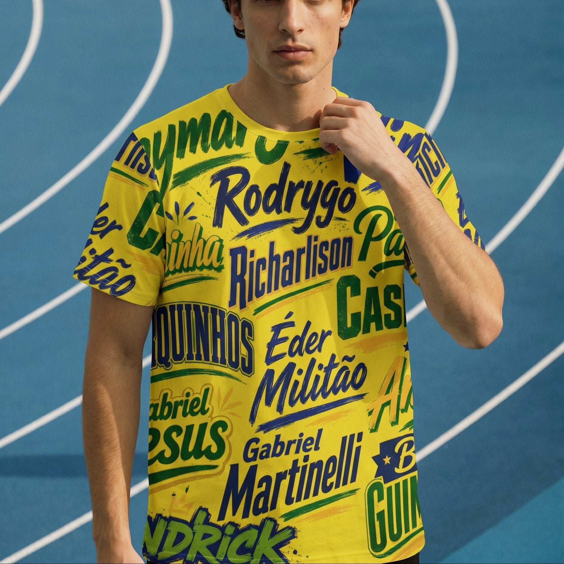 Brazilian Football Names Tee | Amarelinha All-Over Print Camiseta