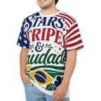 Stars, Stripes & Saudade All-Over Print Tee | Brazil USA Shirt