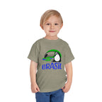 Brazilian-American Crianças T-Shirt - Toucan Design on Amarelo - Celebrate Brazilian Roots Toddler Short Sleeve Tee