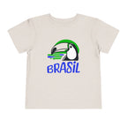 Brazilian-American Crianças T-Shirt - Toucan Design on Amarelo - Celebrate Brazilian Roots Toddler Short Sleeve Tee