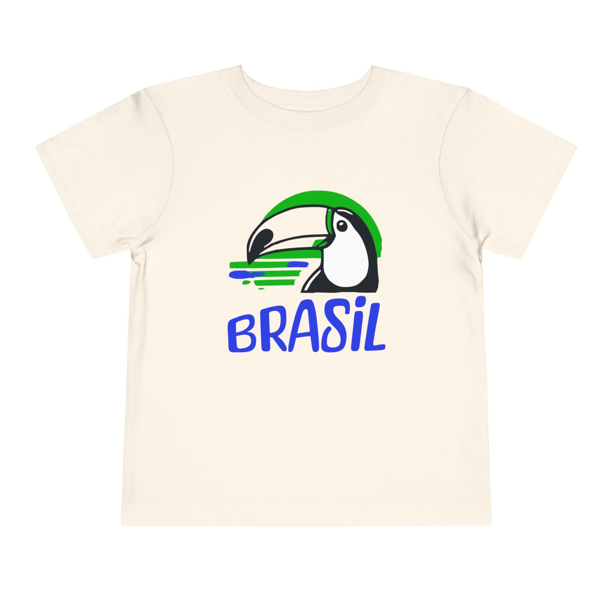 Brazilian-American Crianças T-Shirt - Toucan Design on Amarelo - Celebrate Brazilian Roots Toddler Short Sleeve Tee