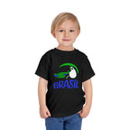 Brazilian-American Crianças T-Shirt - Toucan Design on Amarelo - Celebrate Brazilian Roots Toddler Short Sleeve Tee