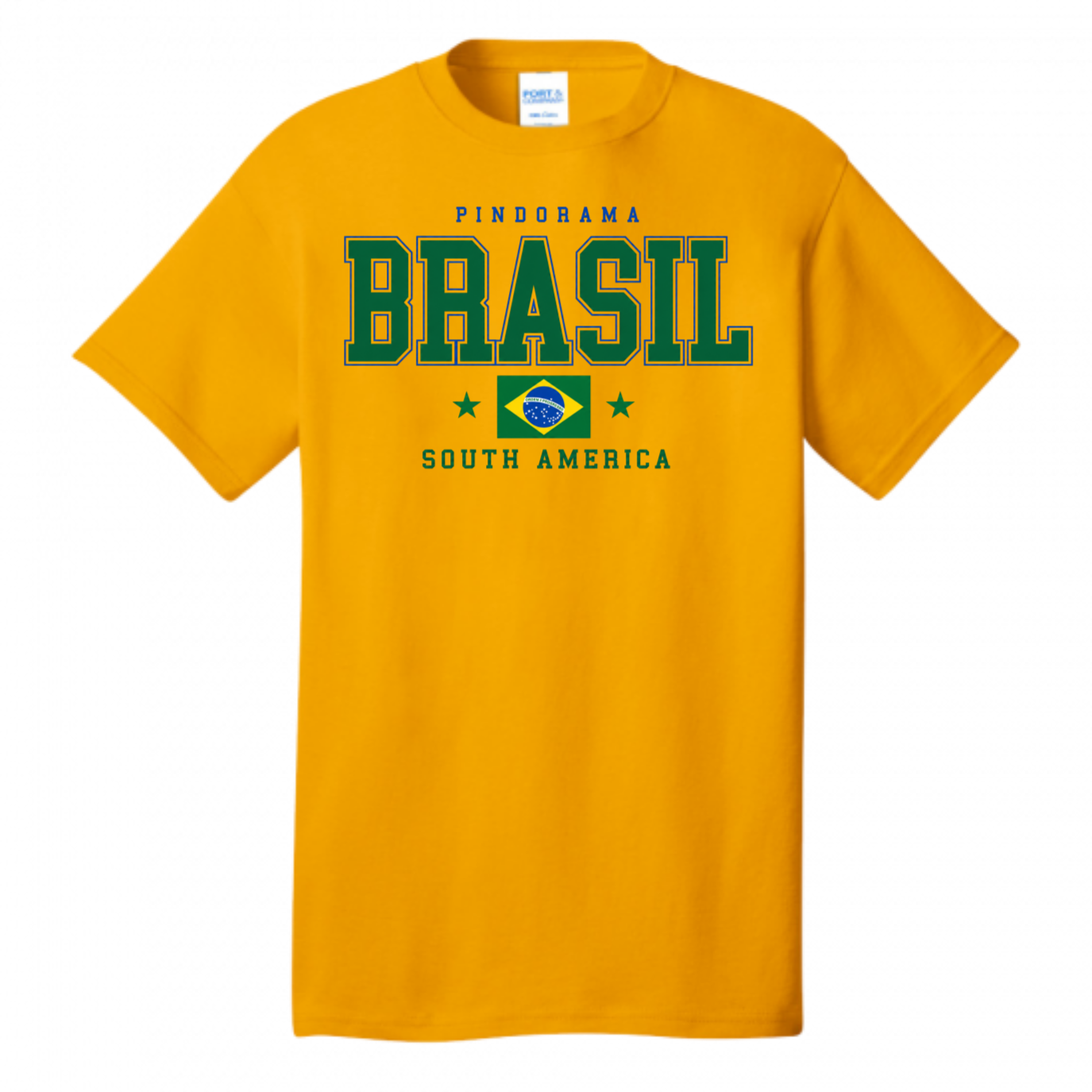 Gold Brasil Pindorama South America t-shirt mockup