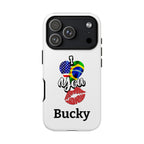 iPhone Case, Brazil USA Love Heart Kiss, Brazilian American Couple Gift