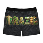 Brazil Tropical Leaf Boxer Briefs | Bold BRAZIL Back Graphic, Vertical Front Accent