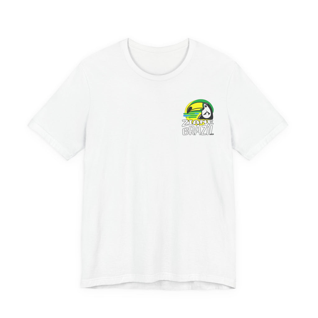 Ziane Brazil Brasileiro É Assim tee in White — front left-chest logo