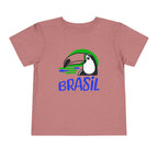 Brazilian-American Crianças T-Shirt - Toucan Design on Amarelo - Celebrate Brazilian Roots Toddler Short Sleeve Tee