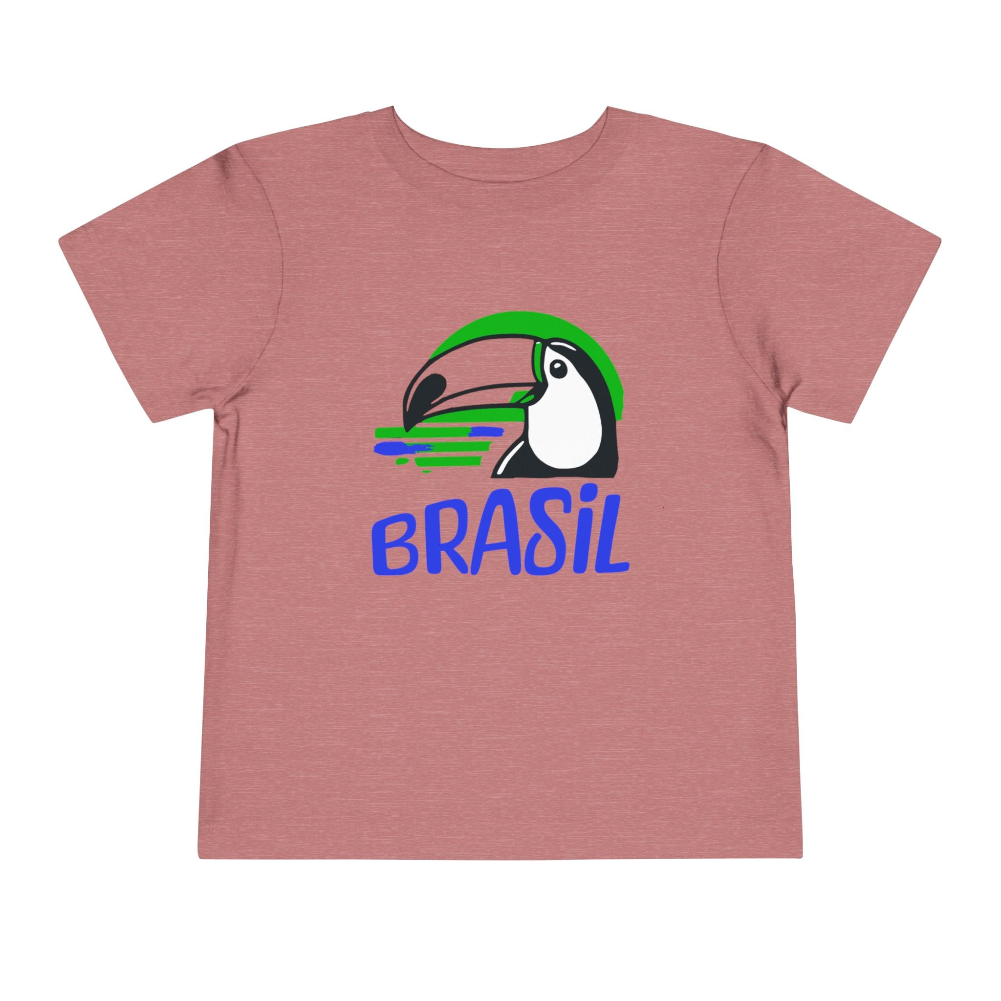 Brazilian-American Crianças T-Shirt - Toucan Design on Amarelo - Celebrate Brazilian Roots Toddler Short Sleeve Tee