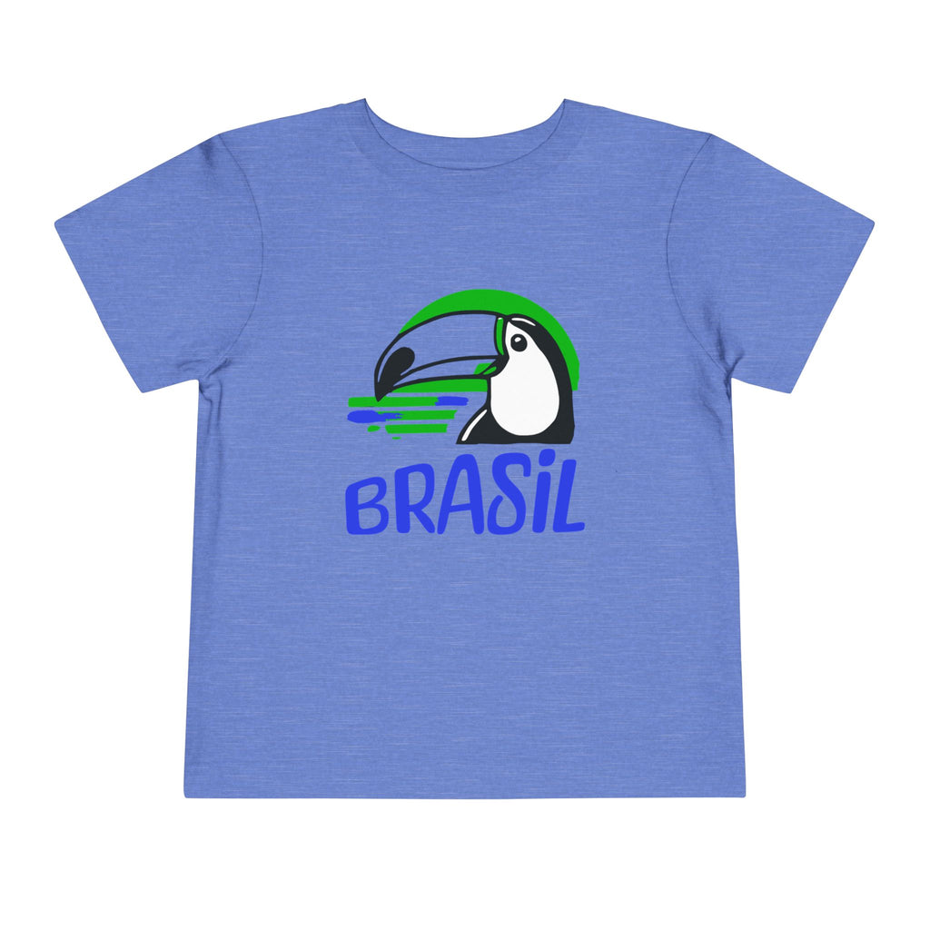 Brazilian-American Crianças T-Shirt - Toucan Design on Amarelo - Celebrate Brazilian Roots Toddler Short Sleeve Tee