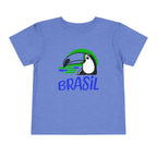 Brazilian-American Crianças T-Shirt - Toucan Design on Amarelo - Celebrate Brazilian Roots Toddler Short Sleeve Tee