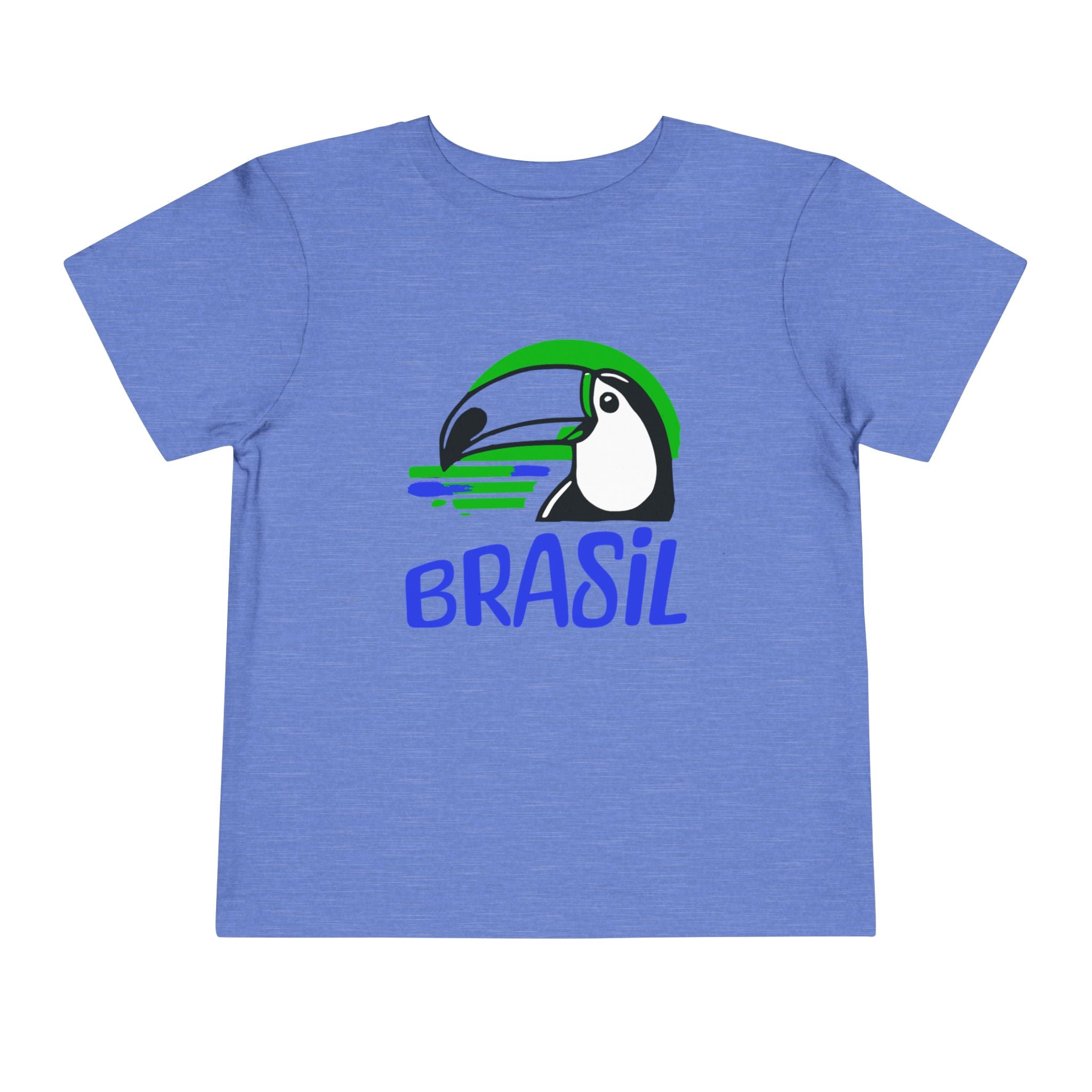 Brazilian-American Crianças T-Shirt - Toucan Design on Amarelo - Celebrate Brazilian Roots Toddler Short Sleeve Tee
