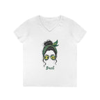 Brazilian Messy Bun V-Neck T-Shirt | Brazil Gift for Her