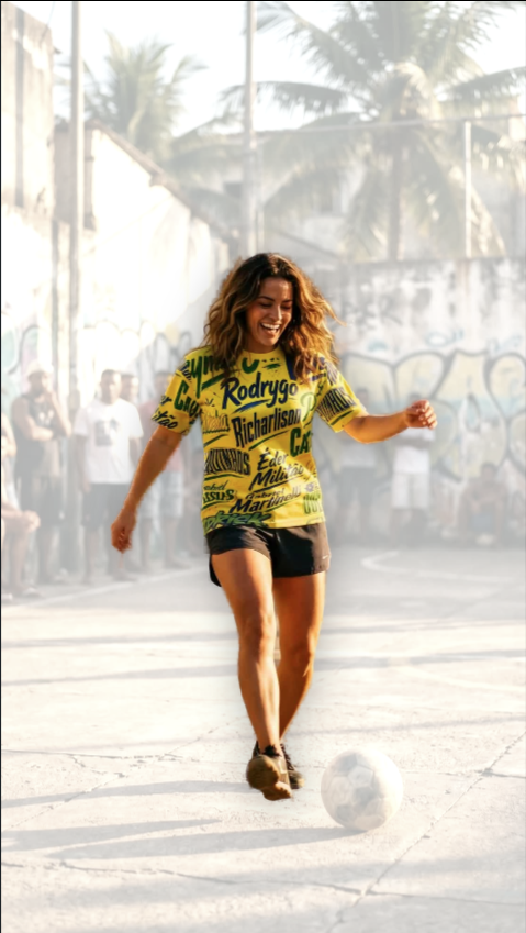 Brazilian Football Names Tee | Amarelinha All-Over Print Camiseta