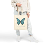 Blue Morpho butterfly vintage entomology illustration tote bag