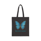 Blue Morpho tote bag detail