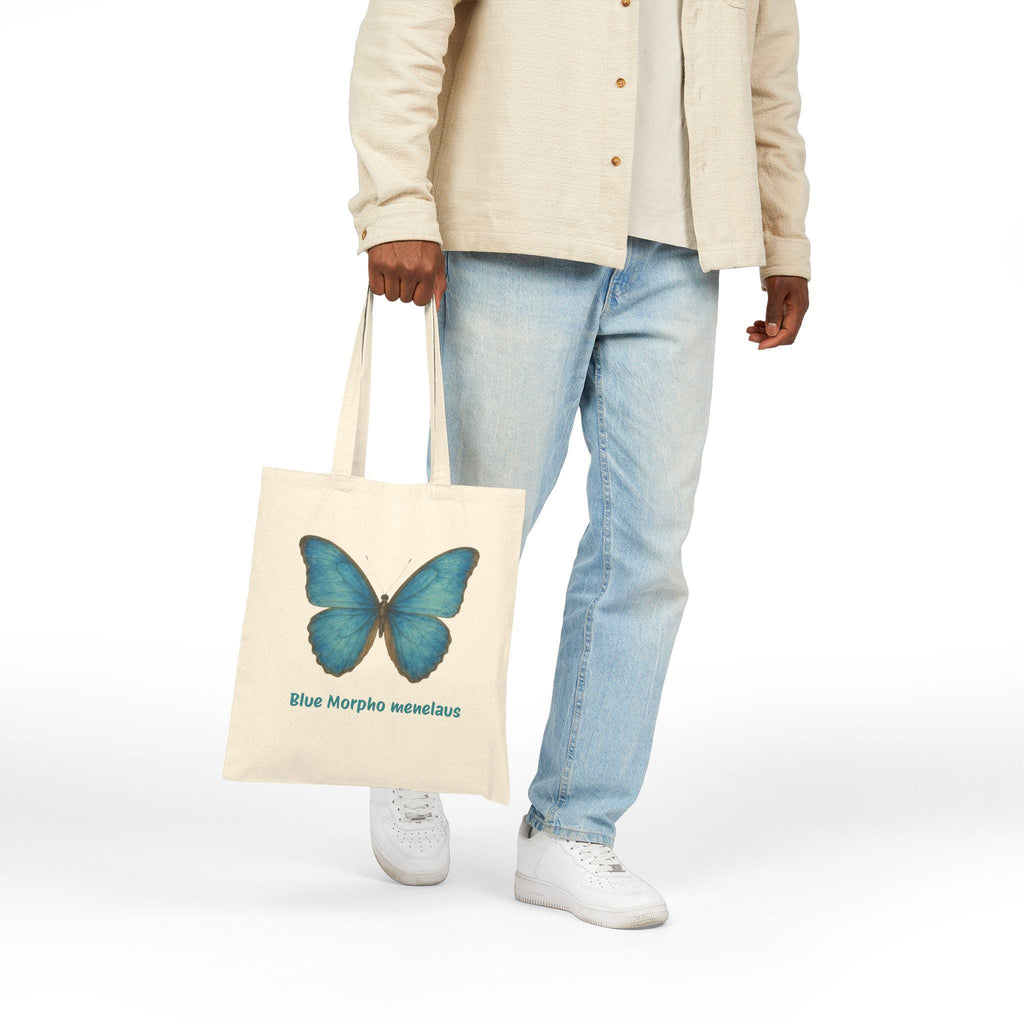 Blue Morpho tote bag styled