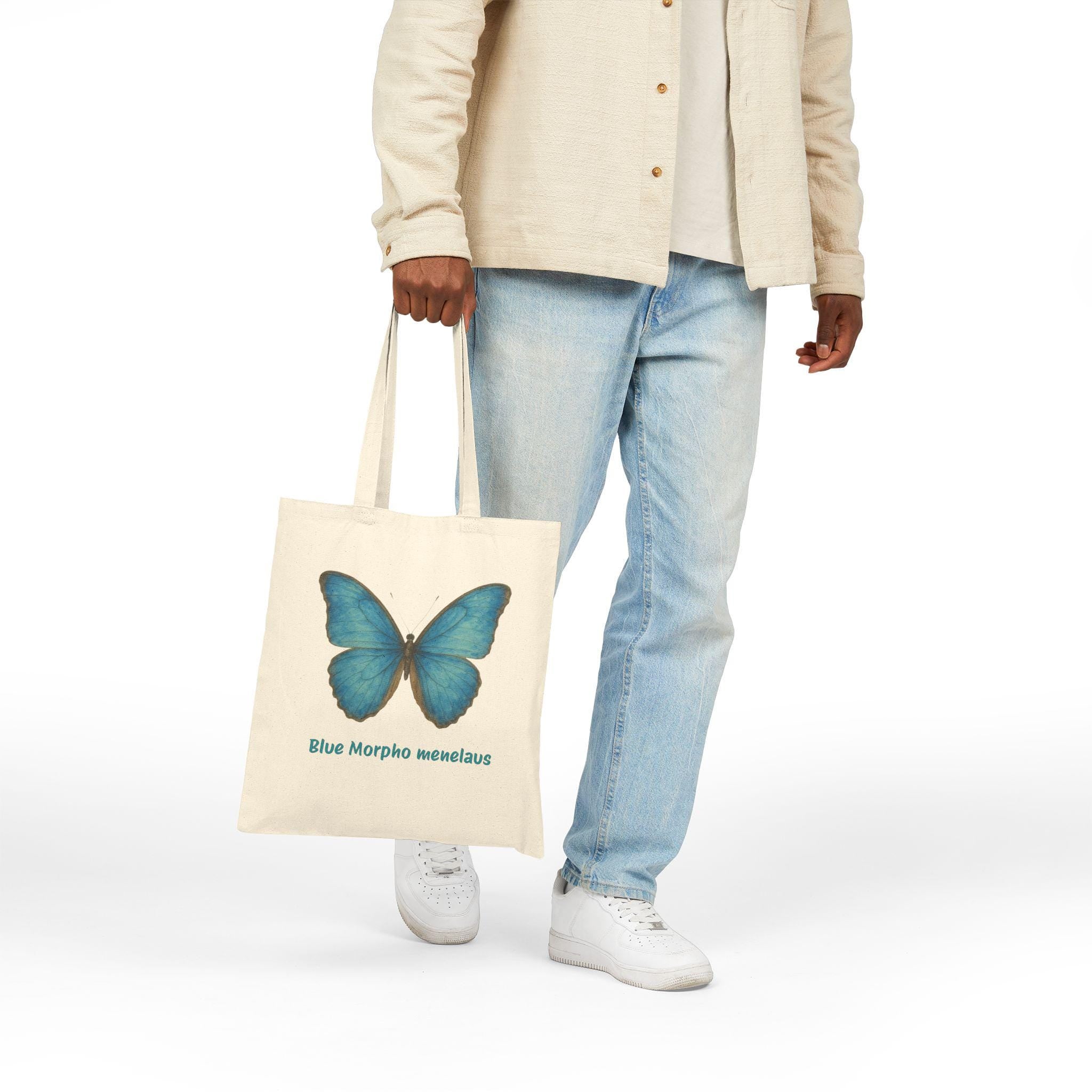 Blue Morpho tote bag styled