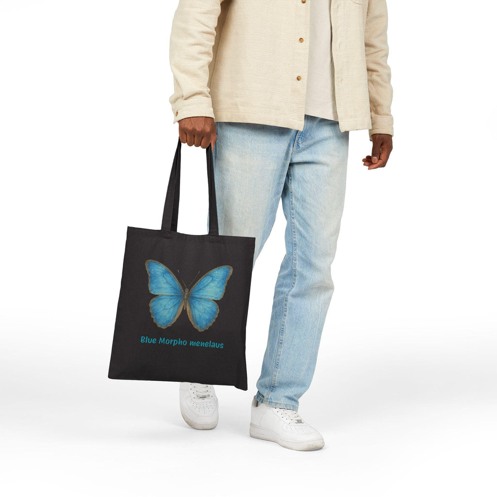 Blue Morpho tote bag flat