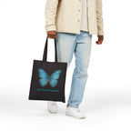 Blue Morpho tote bag flat