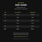 Size guide — BELLA+CANVAS 3001 Brasileiro É Assim tee, XS–2XL measurements in inches