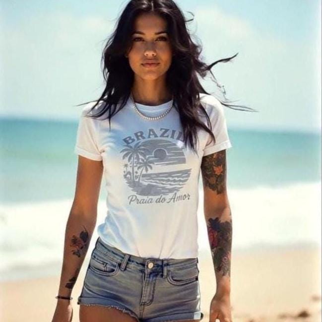 Brazil sunset beach Praia do Amor tropical tee
